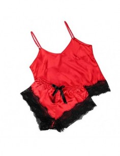 Novia Boda Masculina Conjunto Lenceria Sexy Mujer Verano Talla Grande roja Rejilla de Negra lencería Hombre Mujer Sexy Babydo