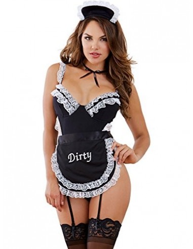 French Maid Teddy - Black