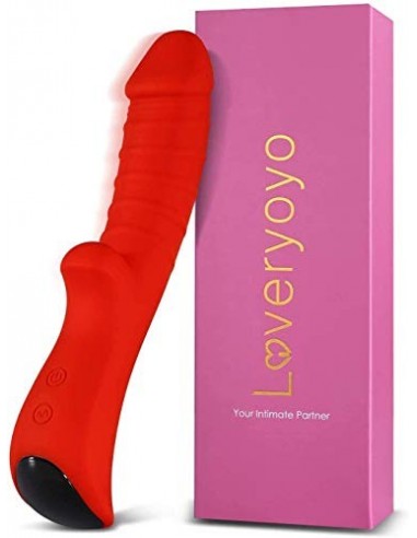 Eléctrica Massager,Masajeador Impermeable con 10 Modos Potentes, Silicona muy cómoda,Rojo