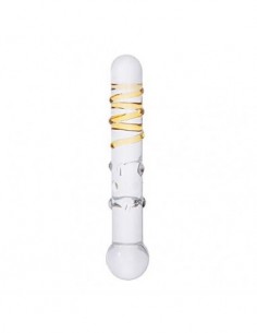 Bnmgh Espiral + Protuberancia Juguete de Masaje Dïldö Impermeable Hecho de Cristal Transparente para Seguridad, Grado médico 