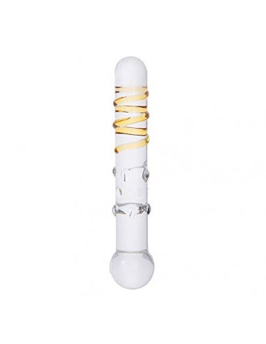 Bnmgh Espiral + Protuberancia Juguete de Masaje Dïldö Impermeable Hecho de Cristal Transparente para Seguridad, Grado médico 