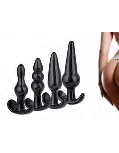 impermeable silicona Àn-âl B-û-tt Plug Kit para principiantes en silicona para hombre mujer 4 piezas/set  Negro 