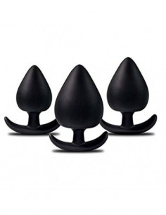 Impermeable silicona Àn-âl B-û-tt Plug Kit para principiantes en silicona para hombre mujer 3 piezas/set  Negro 