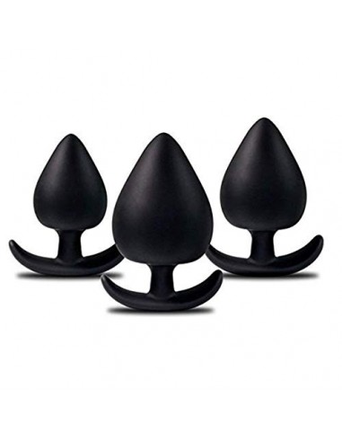 Impermeable silicona Àn-âl B-û-tt Plug Kit para principiantes en silicona para hombre mujer 3 piezas/set  Negro 