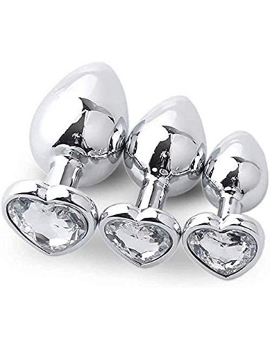 3 piezas Joyas en forma de corazón An-âl Pl-ùg B-ütt T-ö-ys Diseño de lujo Bêginnêrs Mên Wömén Cerulean