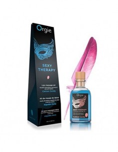 Kit Aceite Masaje Erótico Comestible Algodón De Azúcar y Pluma by Orgie 100 ml.