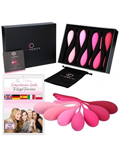 intiMEDICA 7 Bolas Chinas para Ejercicios del Suelo Pelvico Kegel & eBook | Bolas Kegel Suelo Pelvico | Ejercitador Kegel | B