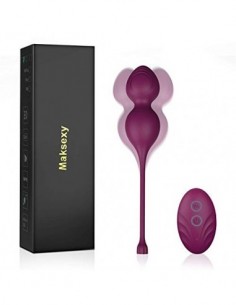 Maksexy Bolas Chinas para Mujer - 12 Modos para Ejercicios Kegel de Control Remoto y Reafirmantes de Músculo Pélvico