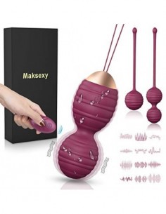 Maksexy Bolas Chinas, 3 Pesas para Ejercicios Kegel -12 Modos para Kegel Ejercitador Kegel Bolas para Mujer  Rosa 