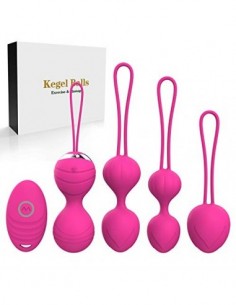 2 en 1 Kegel Ejercicio Pesas Bolas y masaje - Conjuntos de bolas Ben Wa - Bolas de silicona Kegel para principiantes y avanza