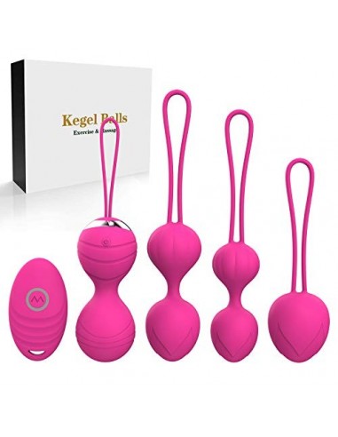 2 en 1 Kegel Ejercicio Pesas Bolas y masaje - Conjuntos de bolas Ben Wa - Bolas de silicona Kegel para principiantes y avanza