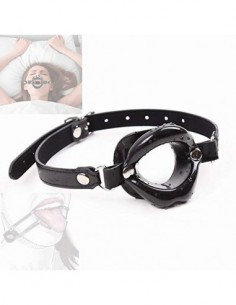 SmartRing Collar de Cuero, Protector Labial, Labios de Silicona de Color al Azar Abiertas