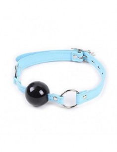 HUSHUS Bola de Silicona Collar de Cuero Plug Juguete  Azul 