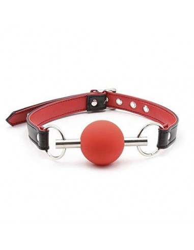 Bola de boca roja abierta y respirable, cinturón rojo ＆ negro