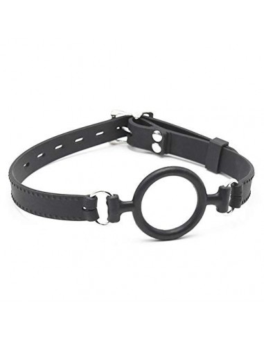 Amantes juegos juguetes juguetes accesorios Cosplay yoga masaje tapón de boca negro silicona con anillo de boca transpirable
