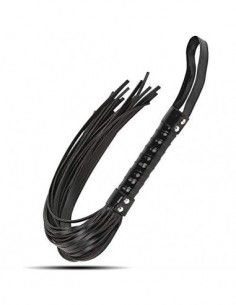SZMYLED Juguetes de Pareja Premium Flogger Erotic Whip SM Juegos sexuales para Adultos Cuero Negro - asa Trenzada