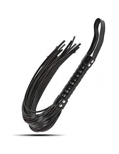 SZMYLED Juguetes de Pareja Premium Flogger Erotic Whip SM Juegos sexuales para Adultos Cuero Negro - asa Trenzada