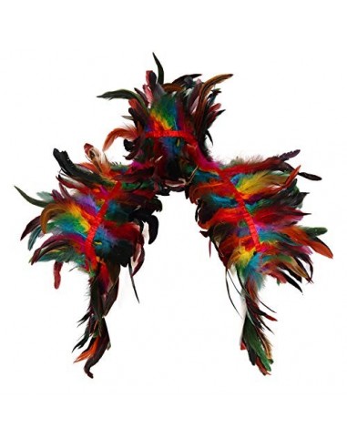 Chal de plumas para mujer, estilo punk, victoriano, de plumas naturales, para carnaval, gótico, accesorios para disfraz - - T