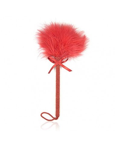 Bowknot seda cosquillas mano palmada pluma trenzada cuerda peluda paleta para mujeres fiesta masculina juguete de masaje rojo