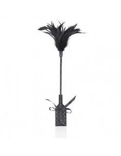 Cinta de cuero Arco Paleta en relieve Pluma negra Cosquillas Adullt Juego Pareja Sxx Juguete Accesorios de ropa Una forma