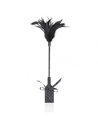 Cinta de cuero Arco Paleta en relieve Pluma negra Cosquillas Adullt Juego Pareja Sxx Juguete Accesorios de ropa Una forma