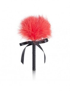 Palo de cosquillas de plumas rojas Bowknot Mango de cinta Cosplay Pareja Juguete de masaje