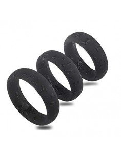 Anillo de bloqueo de silicona clásico para hombres, tiempo de retardo, cuerda de retardo de tres piezas  B718）