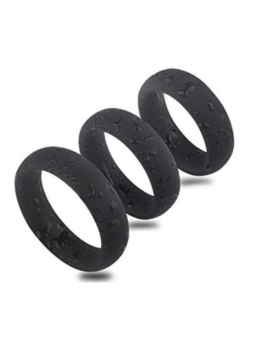 Anillo de bloqueo de silicona clásico para hombres, tiempo de retardo, cuerda de retardo de tres piezas  B718）