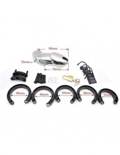 Ĵāúlās Ṕëǹë Ḃôṅdāgè, Wearable 5 Tamaños transpirable bloqueo Jaula de PVC ambiente de fiesta feliz de rol juguete, secreta de