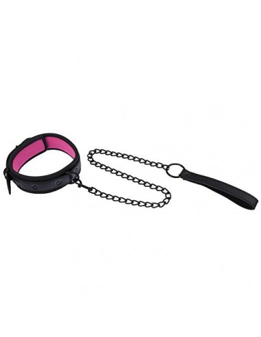 Artibetter Pu Leather Neck Choker with Leash Metal Circle Leash Collar Collar con Cadena Desmontable para Hombres Mujeres Cos