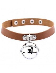 Gargantilla más Nueva del Cuero del Estilo de Harajuku Banda for el Cuello de Rock gótico Campanas Colgante de la PU  Metal C