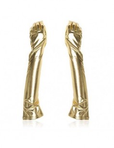 Xiang Ye Guantes de charol para adultos Reina sexy con guantes ajustados Accesorios para adultos  Color : Golden 