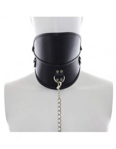 Xiang Ye Nueva cama para adultos accesorios de cuero vinculante cuello cuello manga cuello fijo  Color : Black 