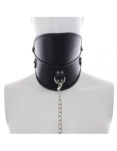 Xiang Ye Nueva cama para adultos accesorios de cuero vinculante cuello cuello manga cuello fijo  Color : Black 
