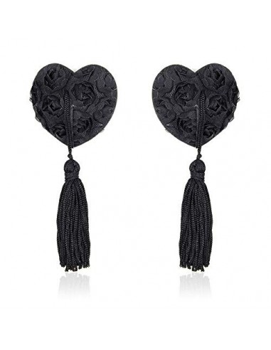 Xiang Ye Rosa borlas en forma de corazón divertidos pezones, pegatinas de silicona en el pecho, accesorios de lencería sexy  