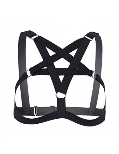 iiniim Atractiva Mujer Arnés Hebillas Cinturón de Pecho Cuerpo Sexy Sujetador Vendaje Hueco Transparente Pecho Abierto Ropa I