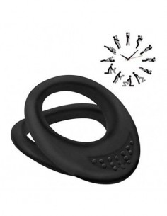 Set de anillos dobles de silicona suave para hombres - Anillo negro para hombre - La mejor idea para regalar