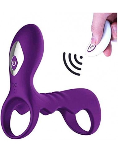 2 en 1 Ánilló Pénê Vibrạdórés Clítọrîs para Pareja Hombre, Estîmúlạdór Mujer Clítórîs, Doble Cóckrîng Silicone Vîbràdór Anīll