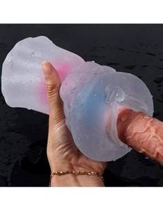 ZhanMaF Mas-tu-RB-Ador Realístita Bomba for Hombres Ejercitador Aviones Copa de Silicona Transparente Manual for Hombres Ejer