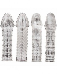 4 extensiones de silicona para preservativos diferentes.