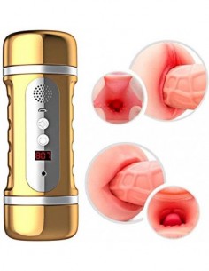 WYUU Māştừrbádøres Masculino Electrico Réálistá Silicona, Māştừrbádøres para Hombres Doble Canal Réálistá 3D Automático Elect