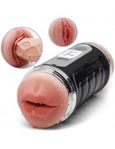 WYUU Mástúrbádores Masculino Hombre Electrico Réálistá, Réálistá 3D Silicona Mástúrbádores para Hombres Doble Canal Automátic
