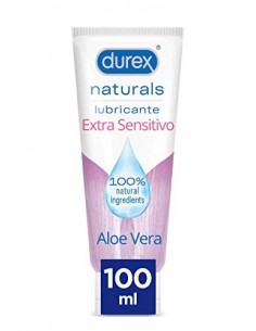 Durex Naturals Extra Sensitivo Lubricante Base Agua, Aloe Vera, 100% Natural sin Fragancia, Colorantes ni Agentes Irritantes 
