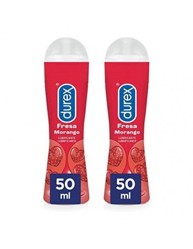 Durex Lubricante Sabor y Aroma Fresa de Base Agua - 50ml x 2 Unidades