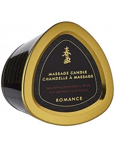 Shunga Vela de Masaje Romance, Aroma de Vino Espumoso con Fresas, Color Blanco - 170 ml, 15.2 x 12.7 x 10.2 cm