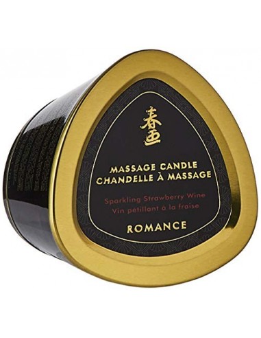 Shunga Vela de Masaje Romance, Aroma de Vino Espumoso con Fresas, Color Blanco - 170 ml, 15.2 x 12.7 x 10.2 cm