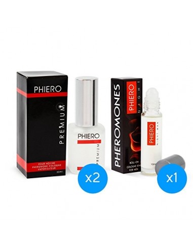 2 Phiero Premium + Phiero Night Man: Perfumes con feromonas para hombre