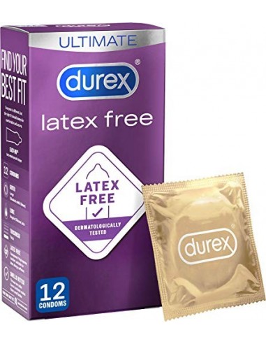 Durex Preservativos sin látex, paquete de 12  el embalaje puede variar 
