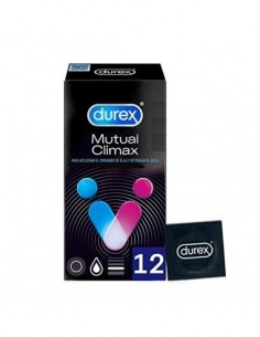 Durex Mutual Clímax - Preservativos Con Puntos Y Estrías Para Ella Y Efecto Retardante Mutuo, Negro, Estandar, 12 Uds