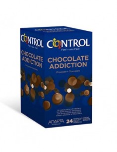 Control Chocolate - Caja de condones con aroma y sabor a chocolate, lubricados de color marrón, perfecta adaptabilidad, sexo 